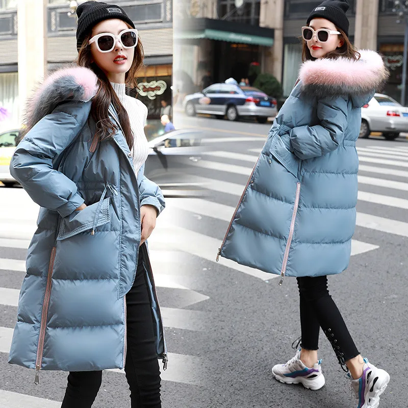 Factory Winter Hcnl18133 with Genuine Fur Collar Korean-style Women's Fashion Hooded down Jacket