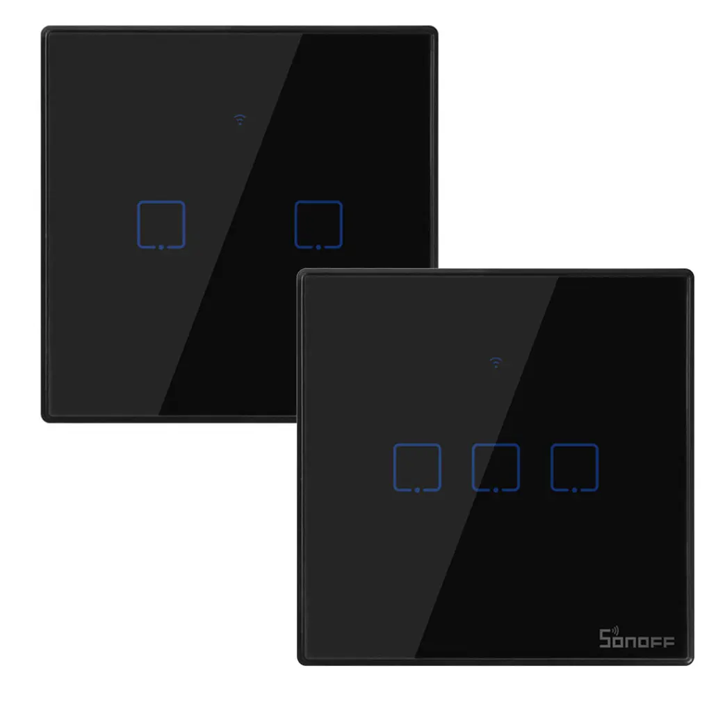 Интеллектуальный выключатель света SONOFF T3 1/2/3 серии TX Wifi светильник выключатель закаленное Стекло поверхности Смарт-поставляет Великобританию Стандартный