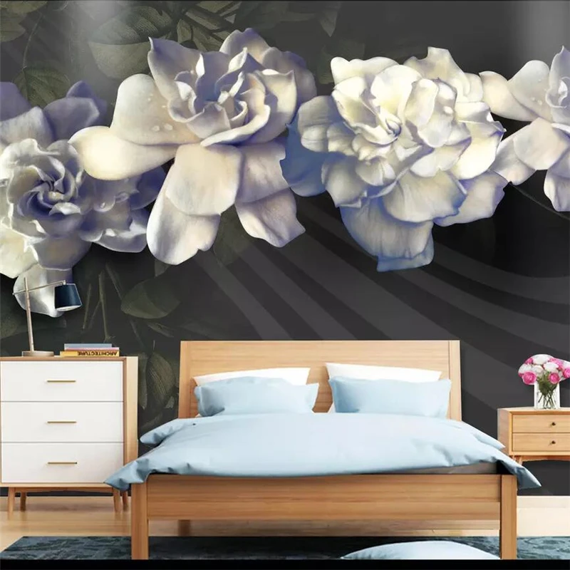Beibehang-HD-large-relief-scorpion-flower-retro-background-wall-painting-custom-large-mural-green-wallpaper-papel (2)