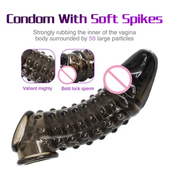 Silicone Penis Sleeve Delay Ejaculation Dick Erection Chastity Adult Sexy Toys For Men Lock Sperm Trainer No Vibrators For Women 6