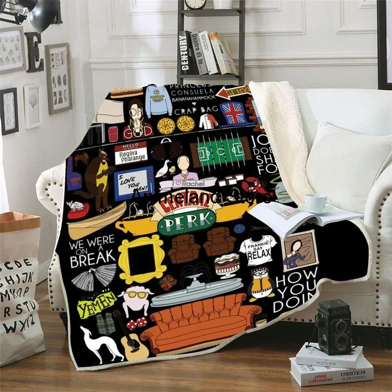 Fleece Blanket Friends TV Show 3d Printed Warm Cozy Blanket For Bed
