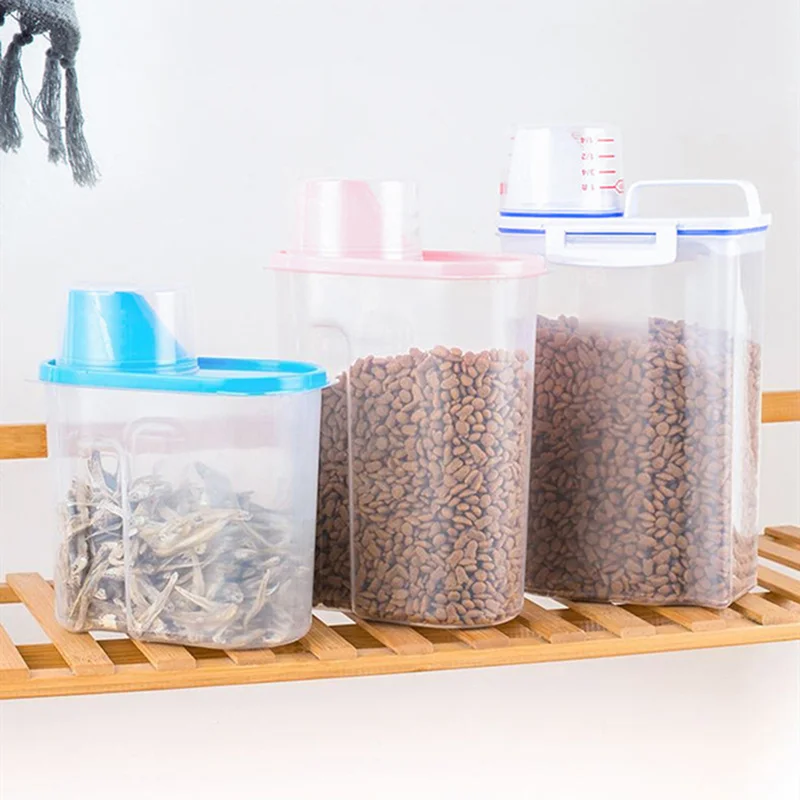 Caja de comida para perros y gatos, alimentador, cubo para mascotas, contenedor de alimentación, barril de almacenamiento, recipiente de gran capacidad, 1 ud.