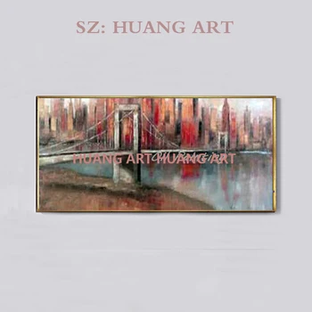 

Urban Construction Hand Painted Paintings Picture Handmade Modern Art Abstract Oil Painting on Canvas For Living Room Home Decor