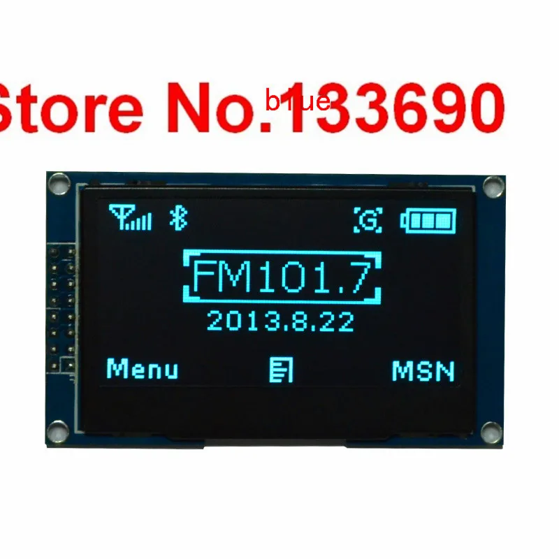 Blue module 2,42 дюймов желтый зеленый синий 128x64 OLED дисплей модуль 8bit-6800/8080 4-SPI последовательный IIC igc интерфейс 16PIN драйвер ssd1309 - Цвет: Blue module