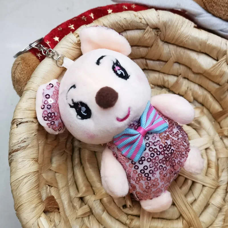 10 см Kawaii Милая блесток плюшевая игрушечная мышь мягкие животные Мини Крыса сумка кулон плюшевый брелок в виде кукол для детей Дети Gif