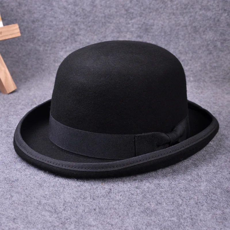 01912-yijie-kris однотонная шерстяная шляпа Fedora в британском стиле мужская женская шляпа для отдыха