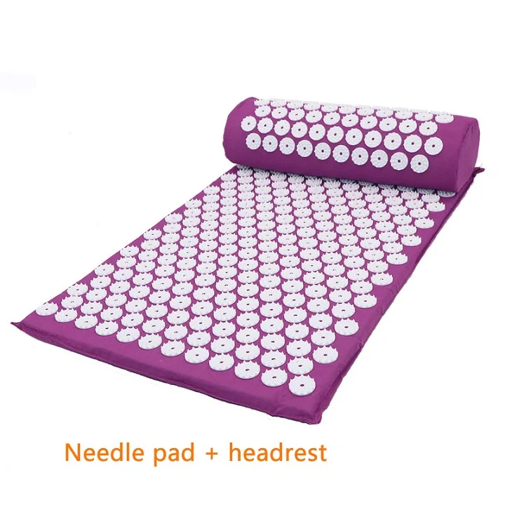 Acupuncture At Massage Cushion Yoga Mat Points Massage Cushion Acupuncture Mat Exercise Mat Acupuncture Pillow 66*42cm - Цвет: Purple-pad headrest