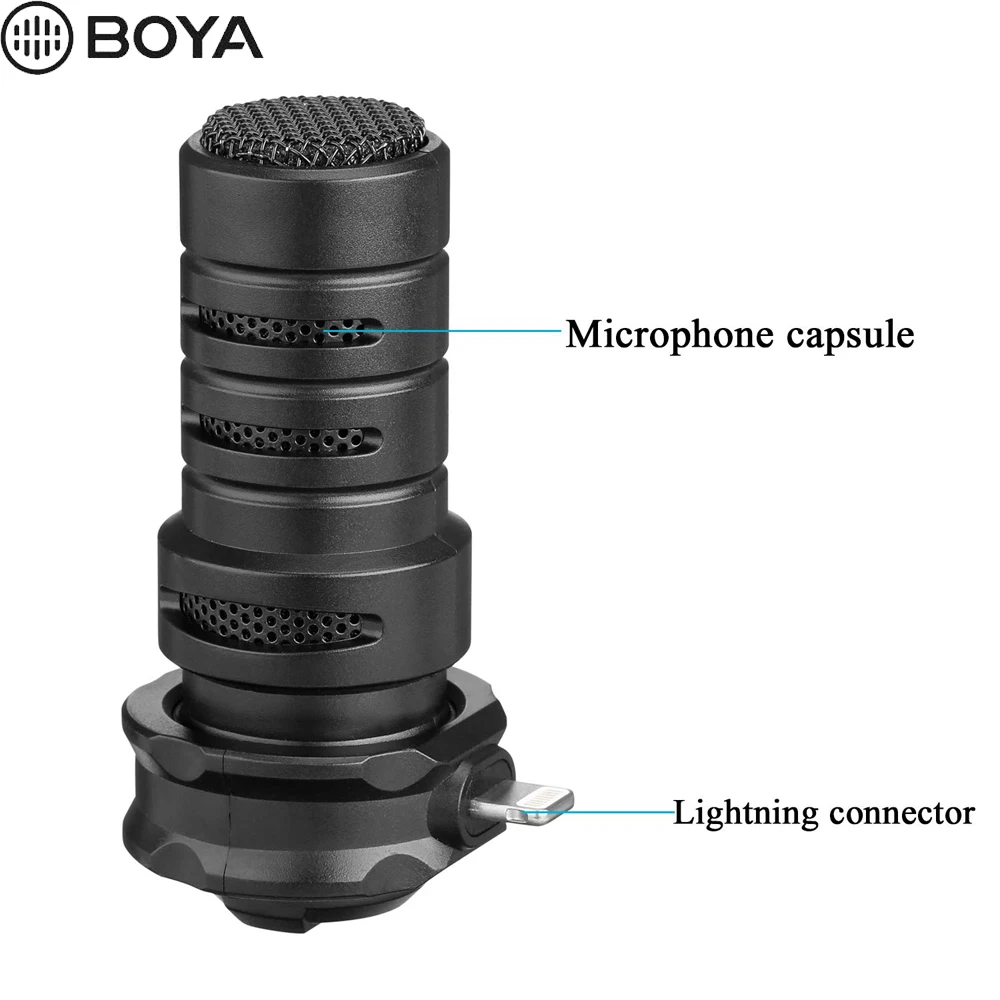 BOYA BY-DM200 Digital Stereo Condenser Microphone smart phone Recording interview Input for iPhone Xs 8 X 7 plus iPad iPod