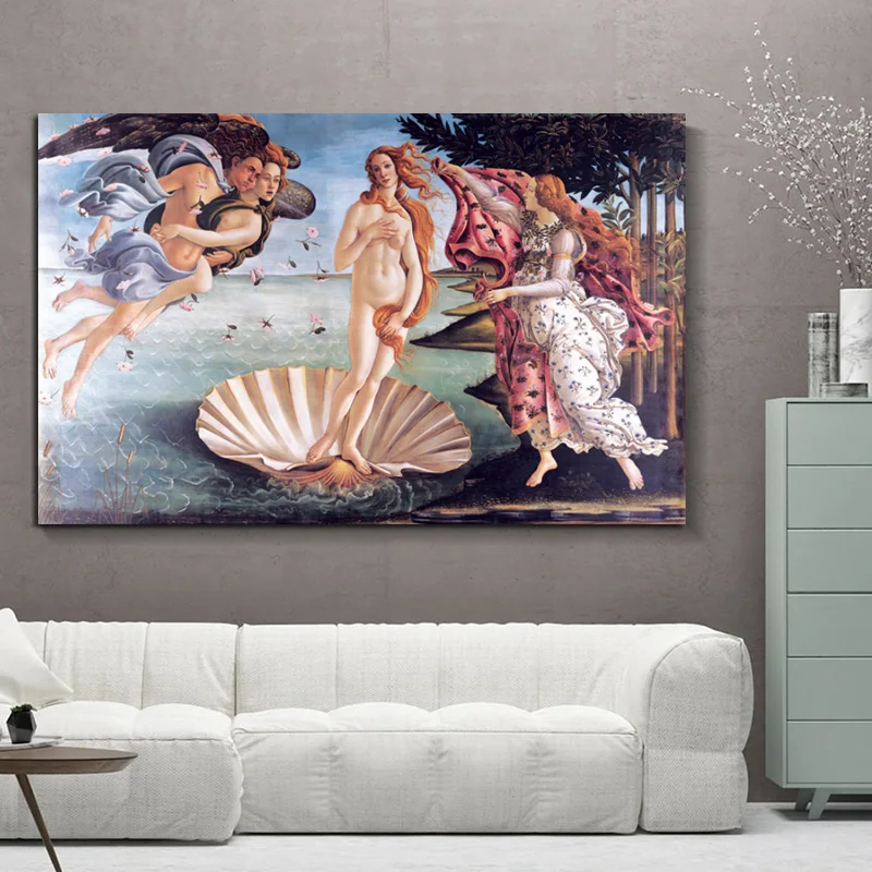Классическая известная картина Botticelli с рождением Венеры холст живопись плакаты