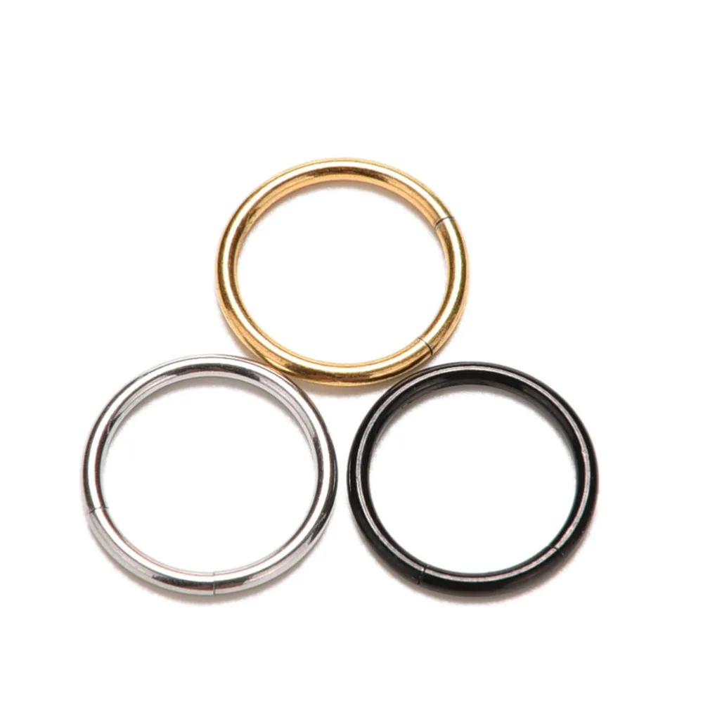3 Colors 1 Piece 10mm Piercing Segment Rings Hoop Ear Tongue Rings For Women Girl Labret Lip Nose Piercing Jewelry