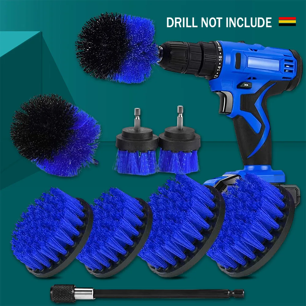 

Electric Drill Cleaning Brush set Powerful Cleaning Brush for Removing Dirt on Kitchen Floor Blue Hub Electric Drill Brush