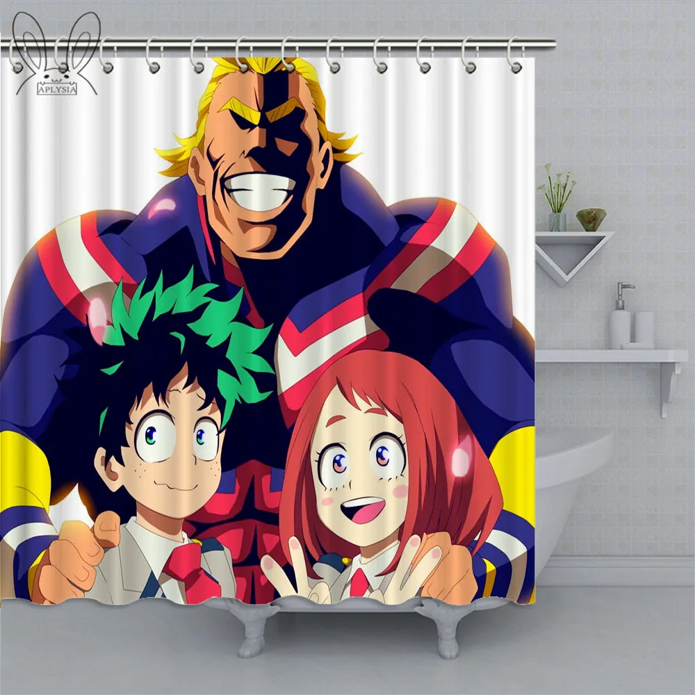 My Hero Academia Shower Curtain Anime One For All Curtains Bathroom Waterproof Polyester Fabric Curtain Shower Home Decor