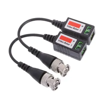 

New 2pcs CCTV Video Camera Passive Video UTP Balun BNC Connector Cable Adapter X6HA