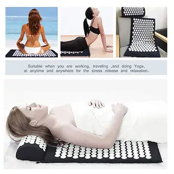 Acupuncture Massage Mat Or Pillow Or Set Fitness Yoga Mat Spiky Cushion for Therapy Back Neck Pain Relief Sciatic Pain Muscle 3 Acupuncture Massage Mat Or Pillow Or Set Fitness Yoga Mat Spiky Cushion for Therapy Back