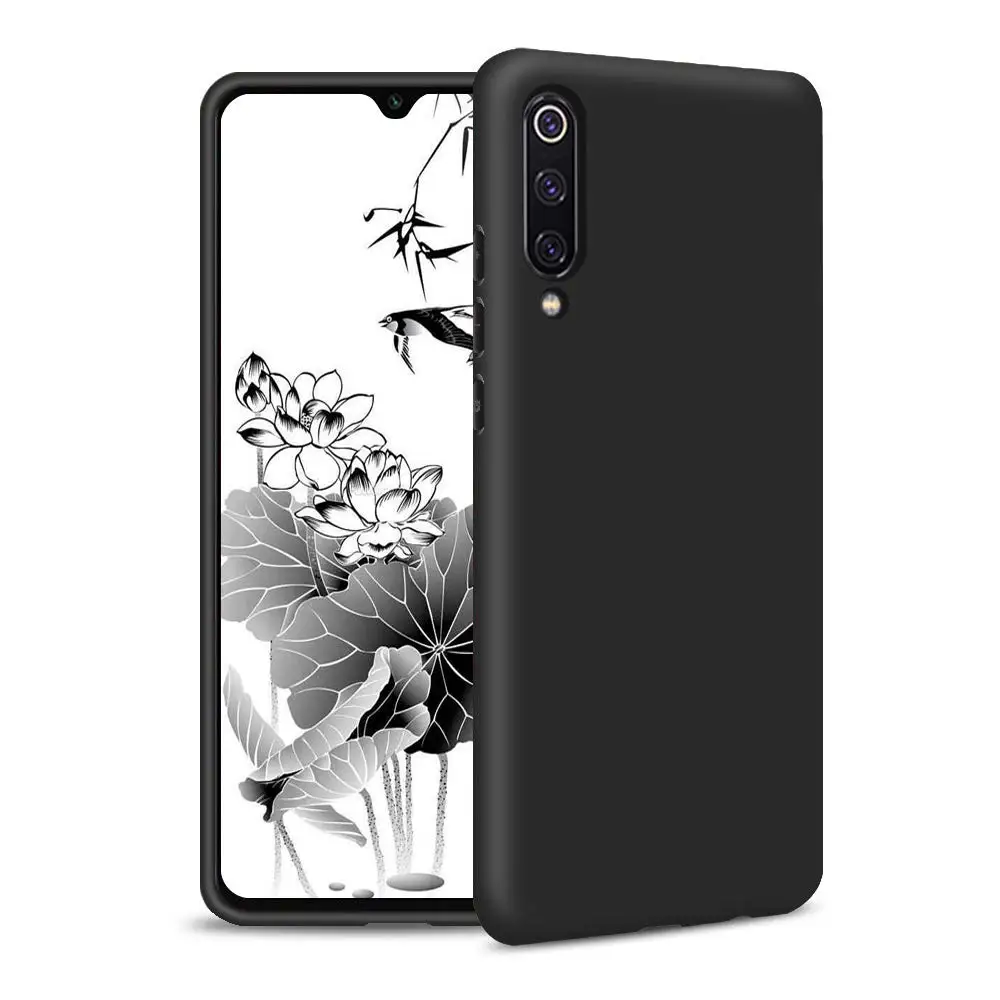 Силиконовый чехол для samsung Galaxy A50 A30 A40 A10 A20 A70 тапочки однотонного яркого чехол для телефона A80 M20 A7 A8 Примечание 10 S8 S9 плюс S10e крышка - Цвет: Черный