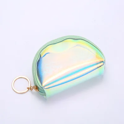 Прозрачная Лазерная оболочка маленькая сумка голографическая женская ПВХ кошельки для монет модная прозрачная сумочка для девочек держатель для карт для детских кошельков - Цвет: green