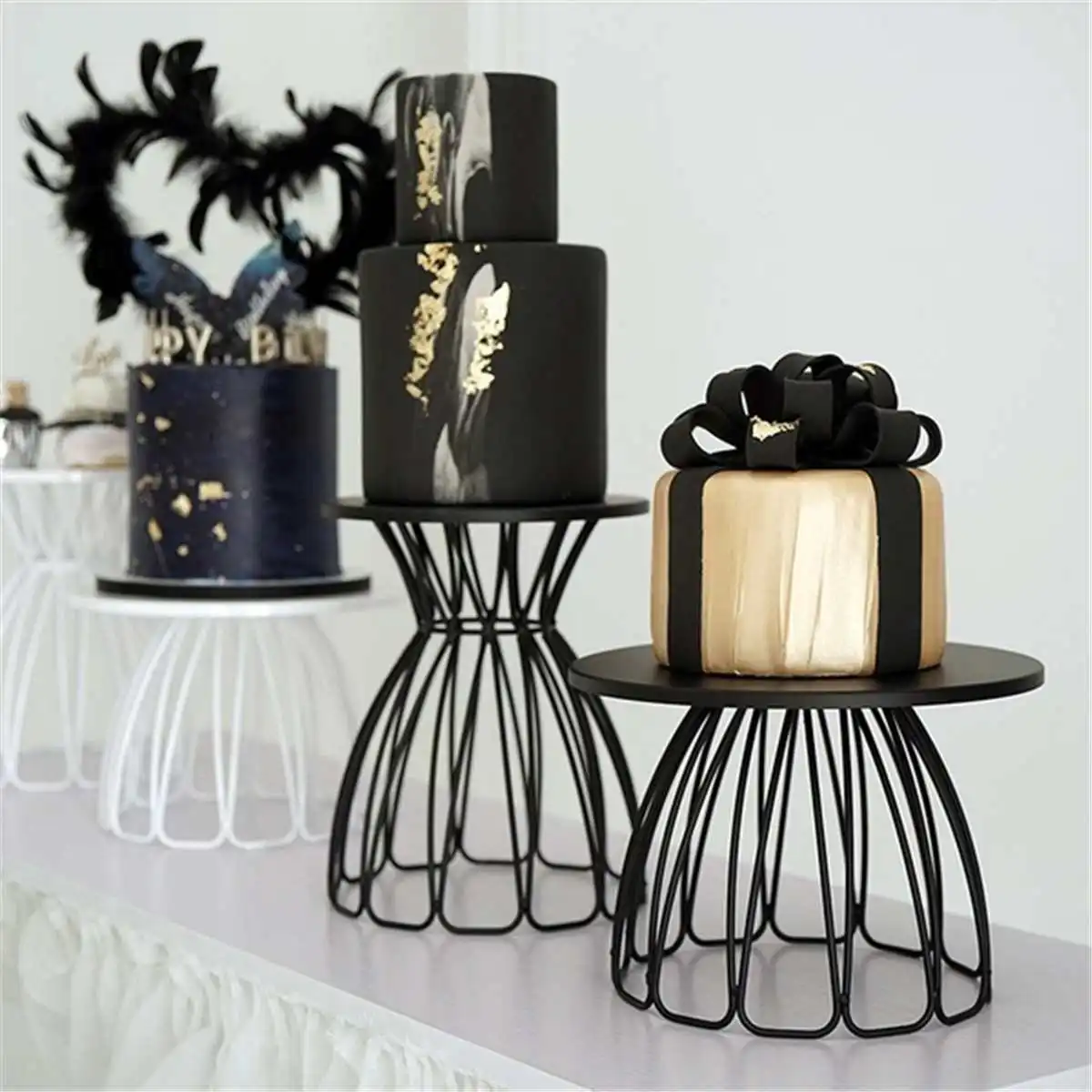 

Cake Display Stand Nordic Round Iron Frame Dessert Stand Base Cake Holder Display Board Romantic Cake Display Wedding Birthday