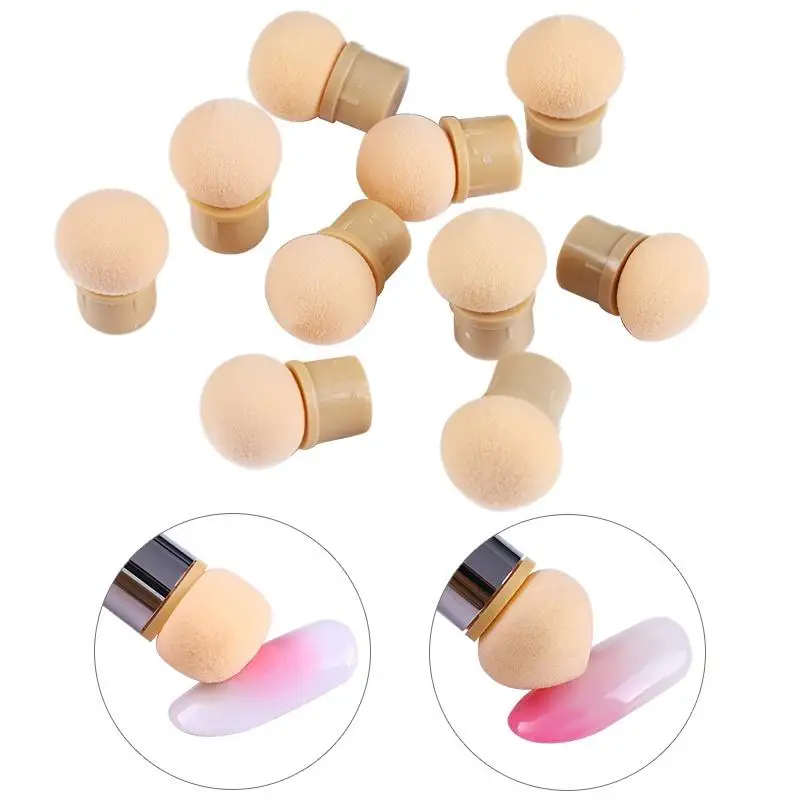 

5 Pcs Sharp Round Replaceable Sponge Heads Gradient Painting Brush Shade Maker Pen Manicure Tool Nail Art Supplies for Women
