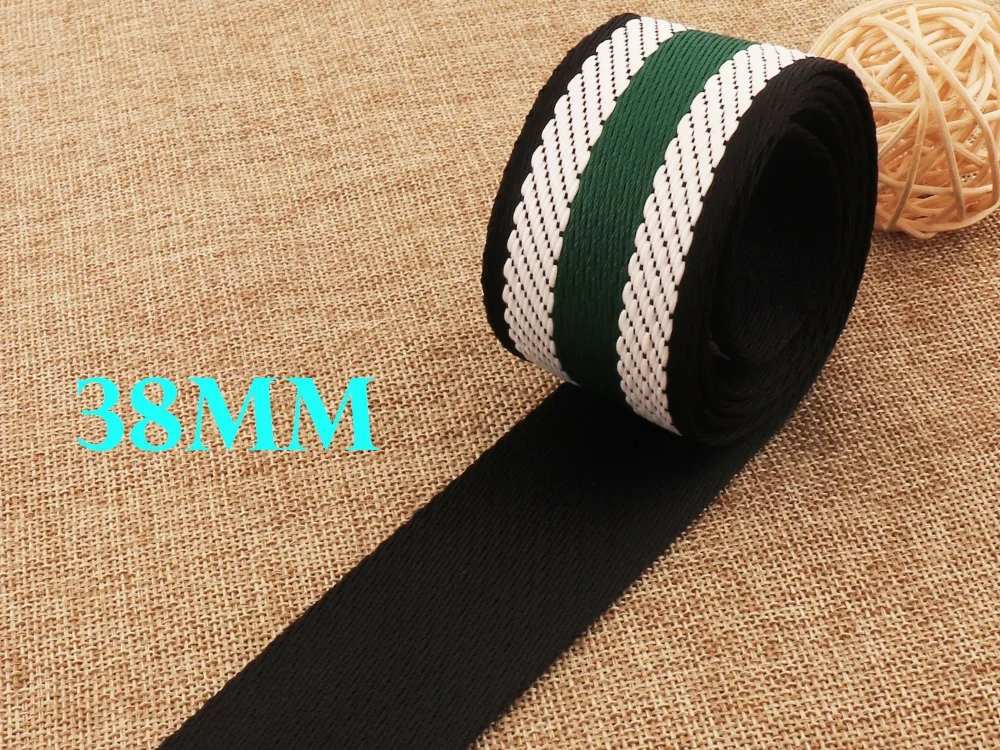 brown white green stripes Craft Ribbon,Jacquard woven tape,wholesale,Webbing for Totes Backpacks,Bag making Stripes Webbing,1 12/'/' 38mm