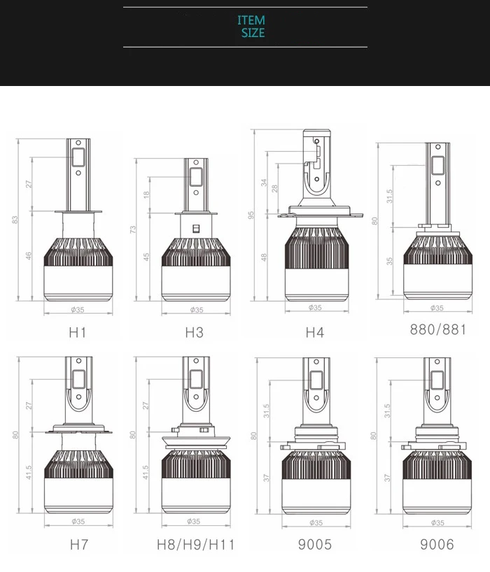 2x H7 светодиодный H11 H4 Hi/короче спереди и длиннее сзади) H1 H3 H8 HB1 HB3 HB4 HB5 PSX24W HIR2 H13 H16 H27 Автомобильные фары 4300 К COB C6
