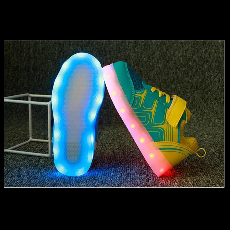 Кроссовки JawayKids Детские со светодиодной подсветкой дышащие зарядка через USB