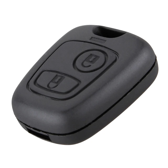 2 Buttons Remote Car Key Shell Fob Key Case Cover with 206 Blade Micro Switches Fit for Peugeot 106 107 206 207 306 307 406 407 Case - No Blade