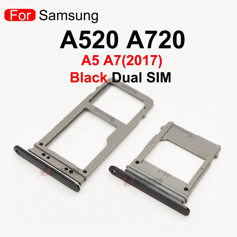 Aocarmo SIM Card Tray For Samsung Galaxy A520 A720 A5 A7 2017 Single Dual SIM Card Reader Sim Tray Holder SD Slot