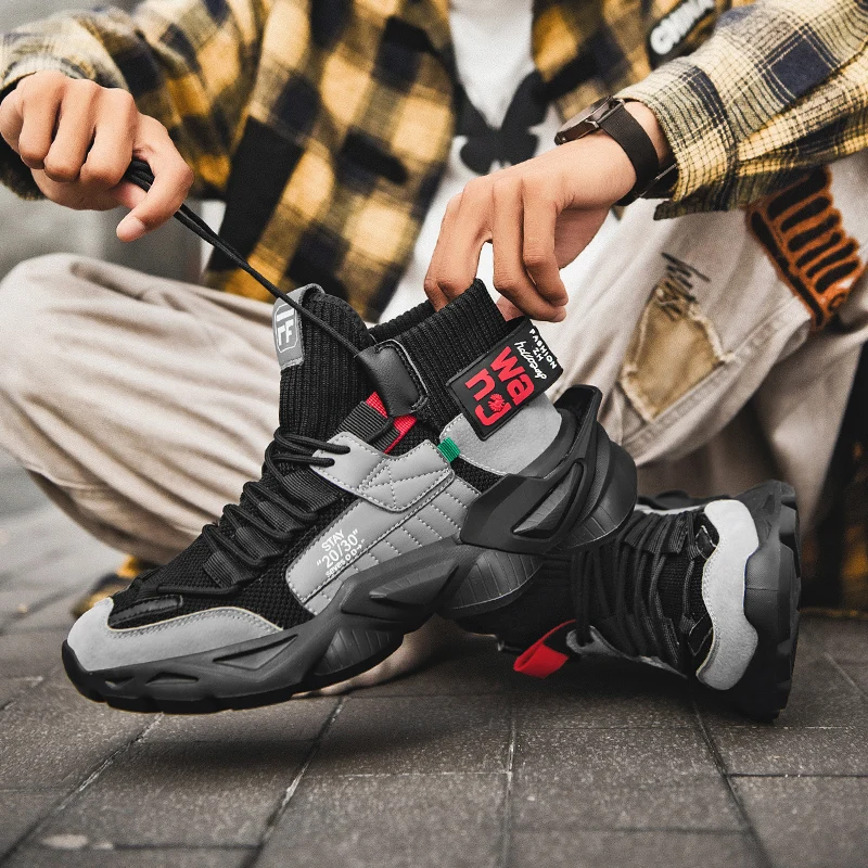 High quality men's running shoes lightweight large size outdoor sports shoes casual shoes breathable outdoor flat walking shoes
