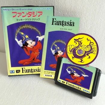 

Fantasia With Box And Manual 16bit MD Game Card For Sega Mega Drive For Genesis