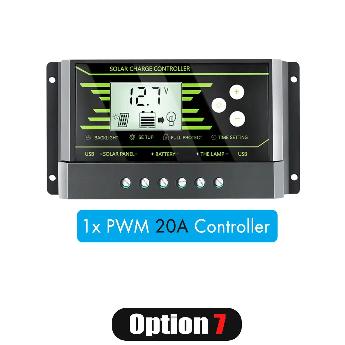 Option 7 Водонепроницаемый 60W 12 V/24 V с двойным выходом USB+ DC Порты и разъёмы Панели солнечные Батарея зарядка с 10/20/30A Dual USB регулятор - Цвет: Option 7