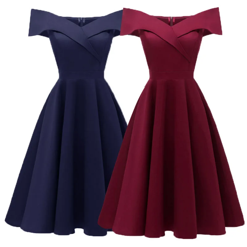 

Off The Shoulder Short Cocktail Dresses Burgundy Graduation Dresses Ladies Dresses For Cocktail Party Homecoming Satin Dresses