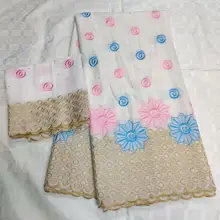 Африканская Хлопковая кружевная ткань высокое качество швейцарская вуаль кружева в швейцарской вышивкой швейцарская вуаль кружевная ткань 5+ 2 ярдов