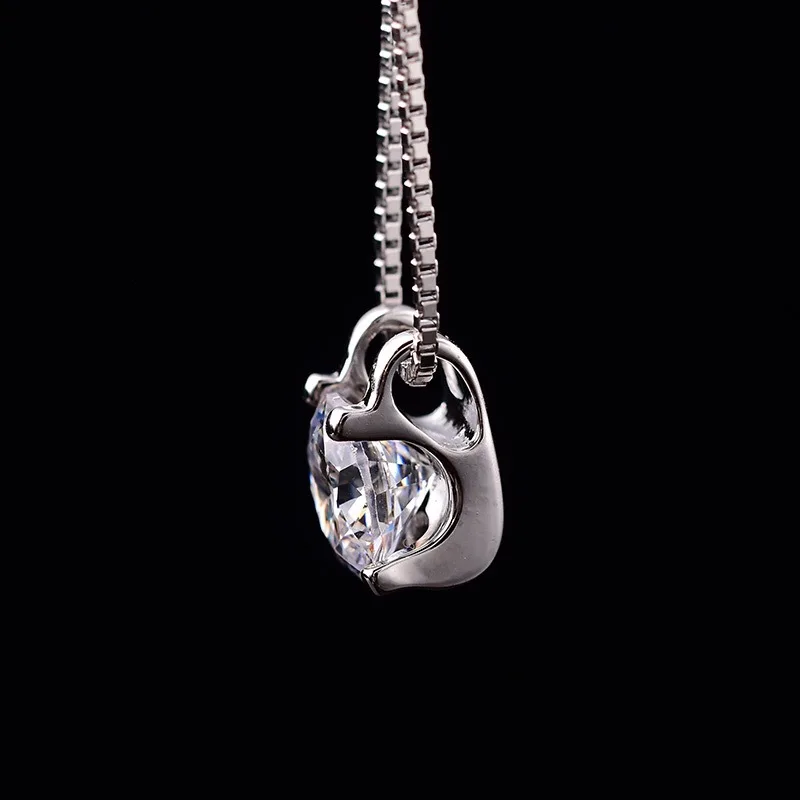 Круглый Кулон Муассанит D Цвет 0.5ct-2ct женское классическое ожерелье женское Чистое Серебро S925 цепочка ключицы хорошее ювелирное изделие