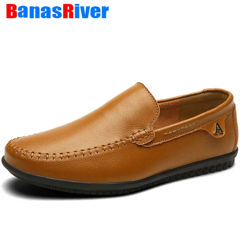 

2020 Fashion Leather Men Casual Shoes Brand Outdoor Walking Footwear Driving Boat Slip On Leather Loafers Summer Flats Moccasins