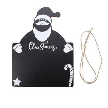 

1Pc Wooden Xmas Blackboard Creative Wooden Cartoon Message Board Chalkboard Hanging Board for Home Door Party