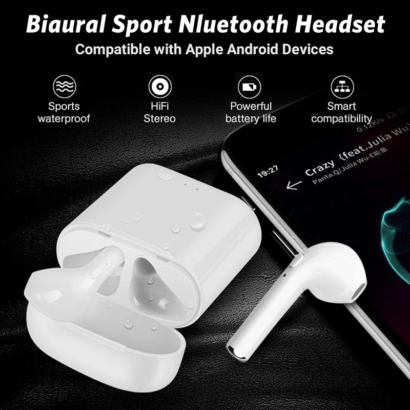 i7s Tws Wireless Bluetooth Earphones Stereo Bass Earphone Earbuds Sport Headset with Charging Box for iPhone Xiaomi Huawei TSLM2 i7s Tws Wireless Bluetooth Earphones Stereo Bass Earphone Earbuds Sport Headset with Charging Box for iPhone Xiaomi Huawei TSLM2