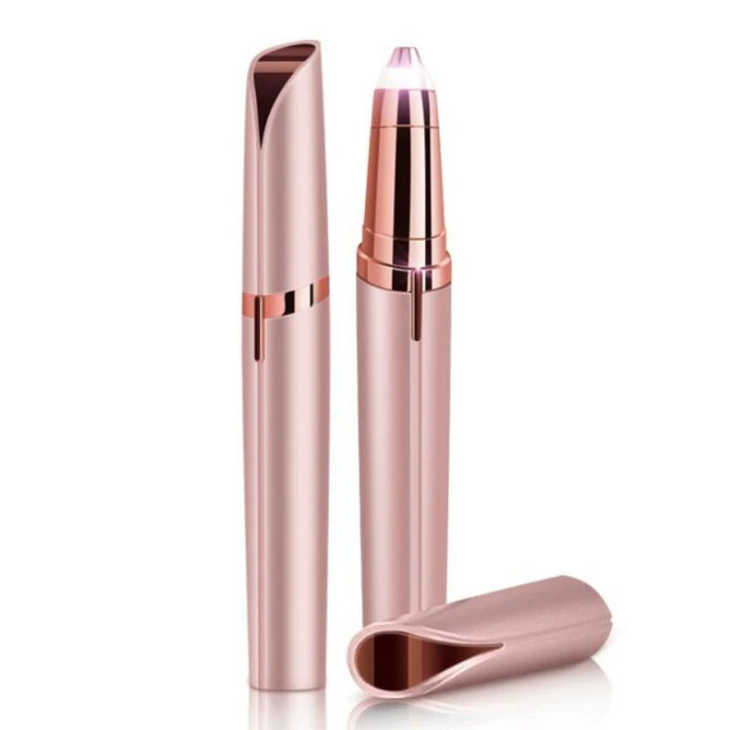 Rose Gold Электрический триммер для бровей Макияж безболезненный бровей Эпилятор минибритва бритвы Портативный Универсальное устройство для удаления волос женщин - Цвет: Rose Gold