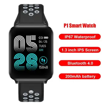 

P1 Smart Watch Heart Rate Fitness Tracker Pedometer IP67 GPS Trajectory Call Reminder Telephoto Time Display Bracelet