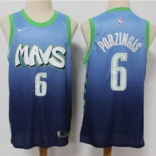 /20 город издание Даллас мужские baskeball#41 Dirk Nowitzki#77 Luka Doncic#6 Кристапс Порзингис майки