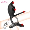 For Couples Vibrator Penis Rings Wireless Remote Licking Clitoris Stimulation Penis Massage Delay Ejaculation Sex Toys For Men 1