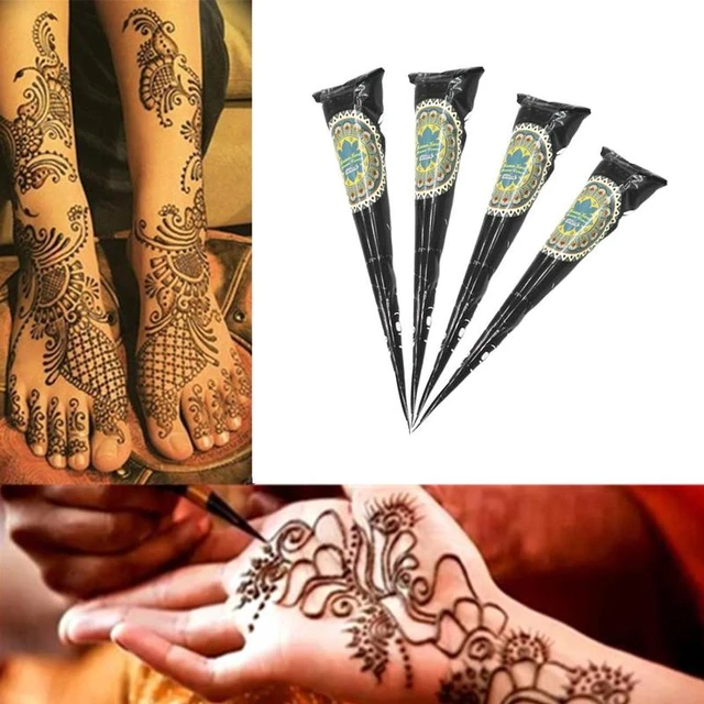 1Pcs Indian Herbal Henna Tattoo Paste Paint Temporary Waterproof Tattoo Kit  Body Art Sticker Mehandi Body