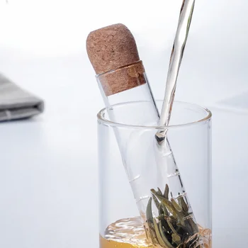 

1PC Cork Glass Bottle Transparent Tea Strainer Mini Empty Bottle Tea Infuser Tube Brewing Test Tube for Home Party Office