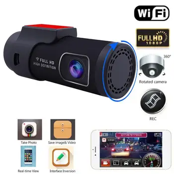 

Smart Car DVR USB 360° APP Control Rotate Lens Car Dash Cam Mini 1080P Car Recorder