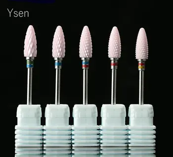 

Pink Ceramic Nail Art Drill Bits Milling Cutter For Manicure Electric Nail Files Apparatus For Machine Nail Polish Tools