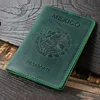 Personalized Genuine Leather Mexico Passport Cover  Crazy Horse Passport Wallet Men Business Family Case for Passport ► Photo 3/6