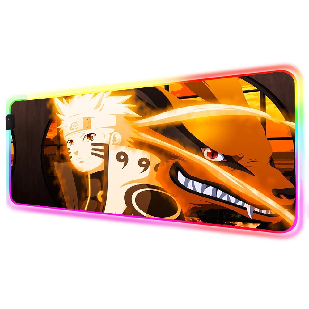 

Mairuige RGB Japan Anime Naruto Mouse Pad Gamer Xxl Computer Mousepad Led Big Mouse Mat Keyboard Desk PC Mause Pad with Backlit