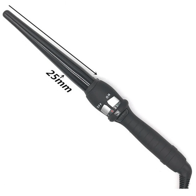 

Conical Curling Iron Single Tube Ceramic Glaze Pear Fower Cone Electric Hair Curly Tool EU Plug