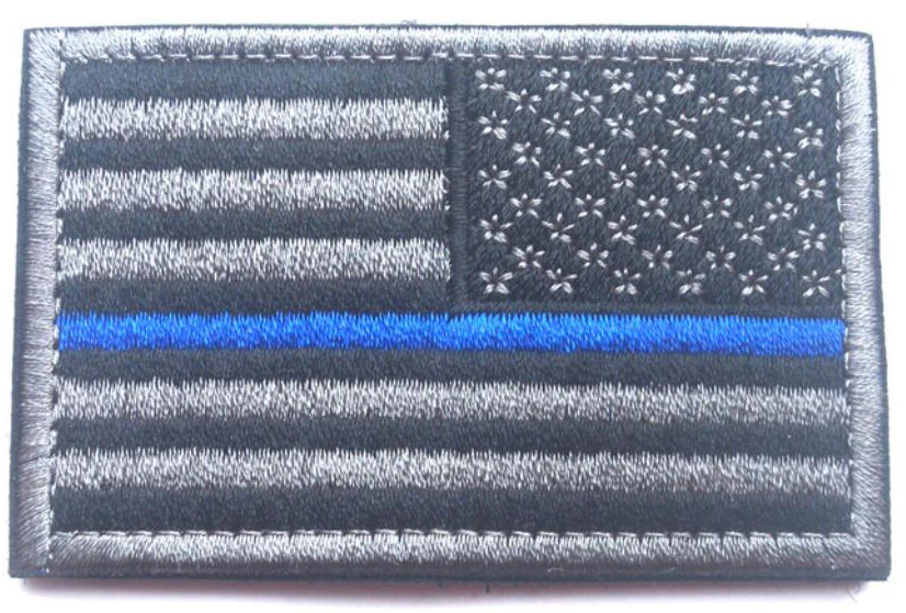 Thin Blue line Обратный американский флаг США Патч тонкая синяя линия красная линия Флаг Армии США полная вышивка тактические военные петлевые патчи - Цвет: Thin Blue line