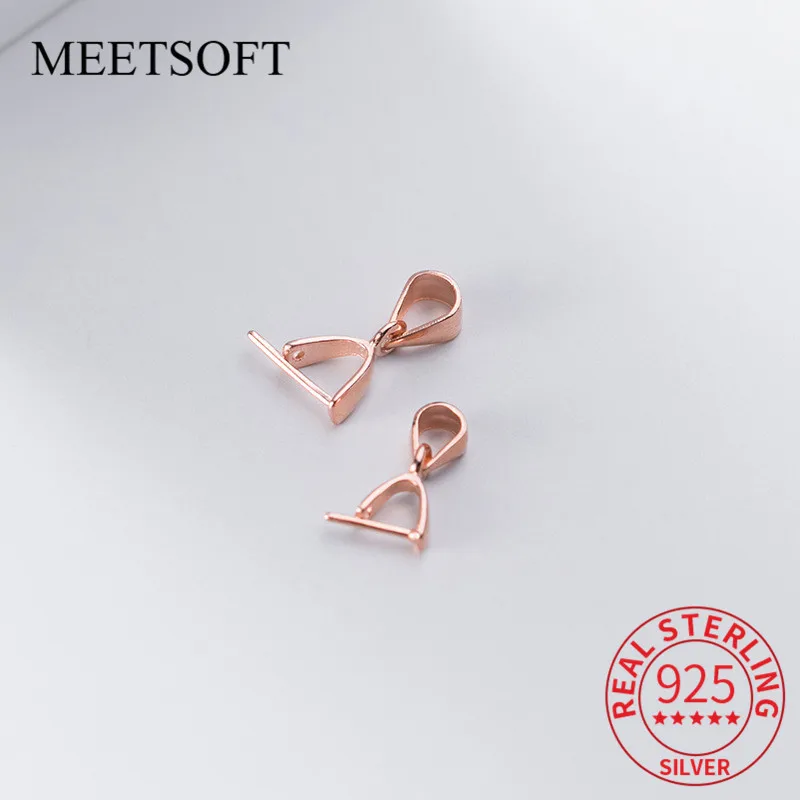 

MEETSOFT Genuine 925 Sterling Silver Pendant clip Special of DIY Handmade Necklace Decoration Fine jewelry Accessories