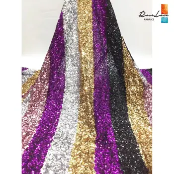 

Magic Color Sequins African French Fabrics Fashion Style 2019 Sequined Embroidered Mesh Tulle Material For Evening Party Sewing